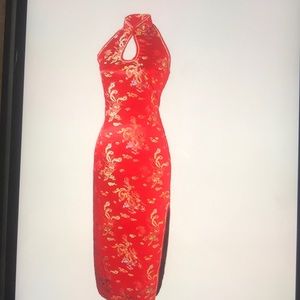 Red Dragon Halter dress